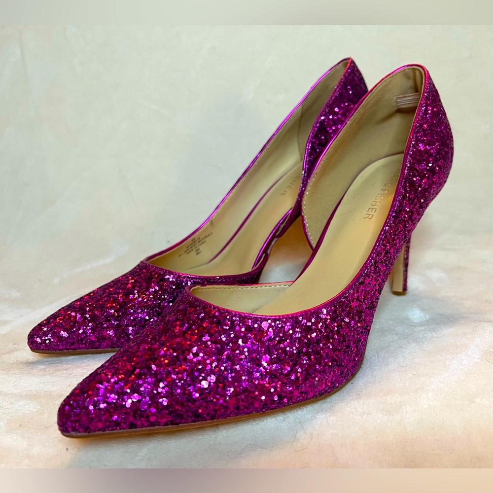 Marc Fisher Pink Glitter Heels - Size 9M